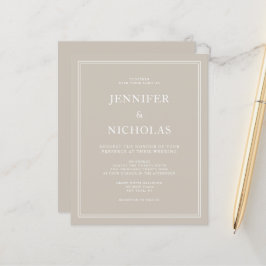 Lámina Invitación a la boda taupe beige formal elegante d