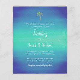 Lámina Invitación a la Boda Tropical Verde del Océano Azu