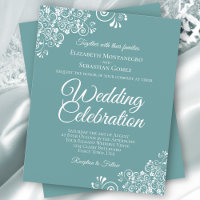 Invitación a la boda Verde azulada con el presupue