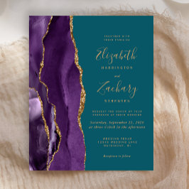 Lámina Invitación a la boda Verde azulada de la Agate de