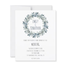 Invitación a la boda Verde azulada de Wreath flora