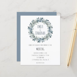 Lámina Invitación a la boda Verde azulada de Wreath flora
