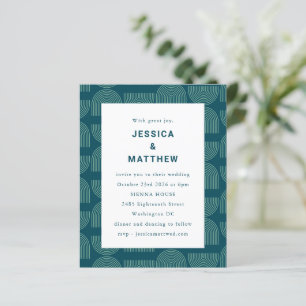 Lámina Invitación a la boda Verde azulada moderna de medi