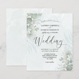 Lámina Invitación a la Boda Verde de Eucalyptus Sage