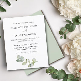 Lámina Invitación a la Boda Verde de Eucalyptus Sage