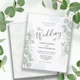 Lámina Invitación a la Boda Verde de Eucalyptus Sage