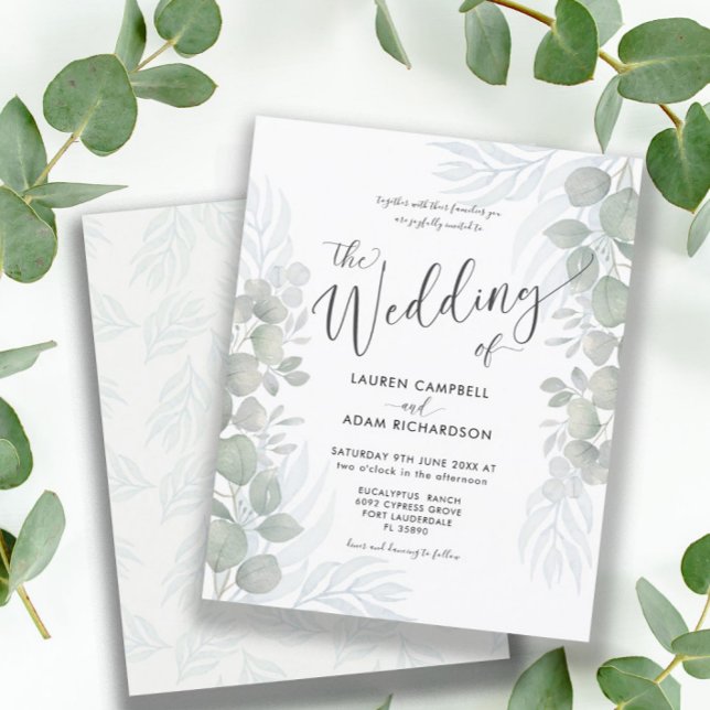 Lámina Invitación a la Boda Verde de Eucalyptus Sage (Subido por el creador)