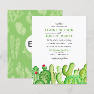 Lámina Invitación a la Boda Verde de Fiesta Cactus de Pre