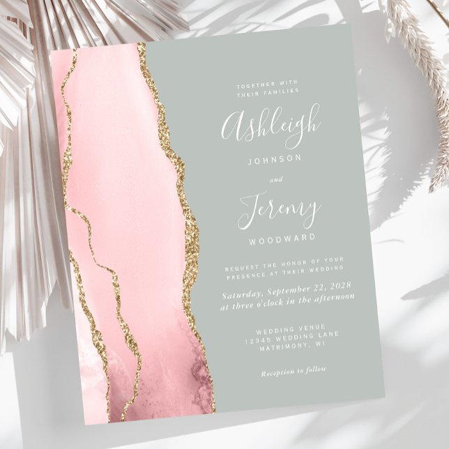 Lámina Invitación a la boda verde de Rubor Sage Budget Ag (Subido por el creador)