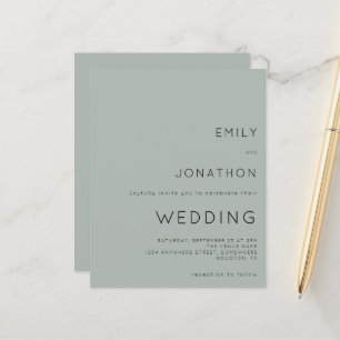 Lámina Invitación a la boda verde de Sage de Silvery Budg