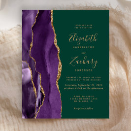 Lámina Invitación a la boda verde esmeralda del paño del