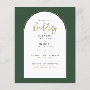 Lámina Invitación a la boda verde juvenil moderna