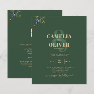 Lámina Invitación a la boda verde juvenil moderna