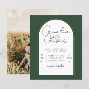 Lámina Invitación a la boda verde juvenil moderna