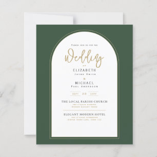 Lámina Invitación a la boda verde juvenil moderna