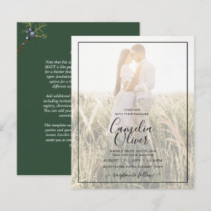 Lámina Invitación a la boda verde juvenil moderna de pres