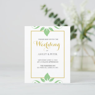 Lámina Invitación a la boda verde leafy