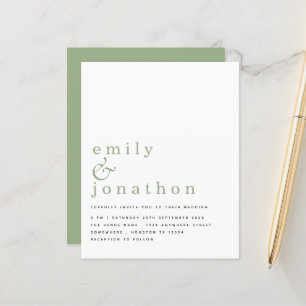 Lámina Invitación a la boda verde por sabio de texto simp