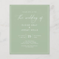 Invitación a la boda verde sabia