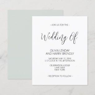 Lámina Invitación a la boda verde sabia elegante del pres
