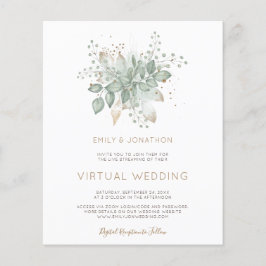 Lámina Invitación a la boda virtual de Sage de follaje de