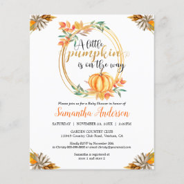 Lámina Invitación a la caída de Baby Shower de calabaza d