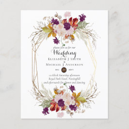 Lámina Invitación a la caída del Boda floral de ciruelas