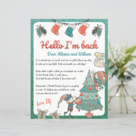 Lámina Invitación a la carta de retorno de elfo de vacaci