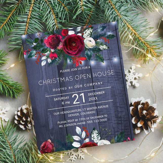 Lámina Invitación a la Casa Abierta para Navidades rústic (Subido por el creador)