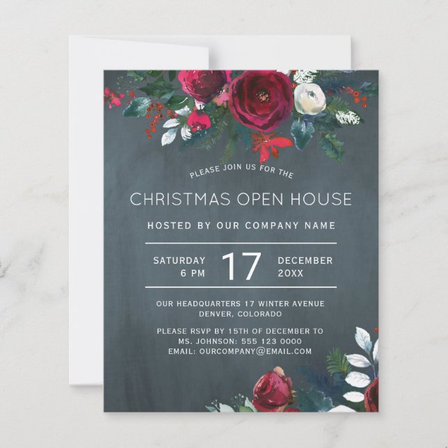 Lámina Invitación a la Casa Abierta para Navidades rústic (Anverso)