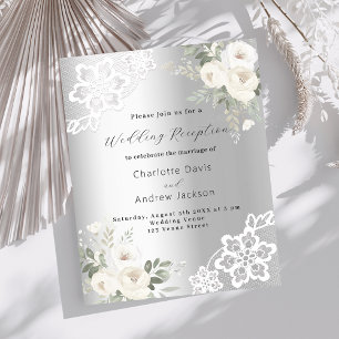 Lámina Invitación a la celebración de una boda floral bla