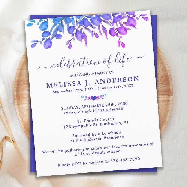 Lámina Invitación A La Celebración Púrpura Del Eucalipto  (Subido por el creador)