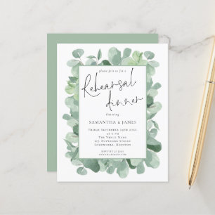 Lámina Invitación a la cena de Boda de eucalipto de presu