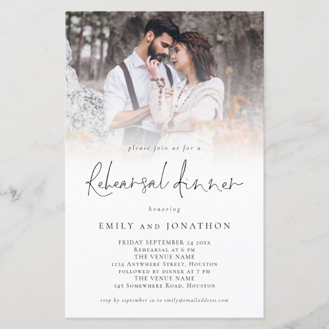Lámina Invitación a la cena de Boda fotográfico de presup (Anverso)