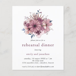 Lámina Invitación a la cena de Budget Purple Florals
