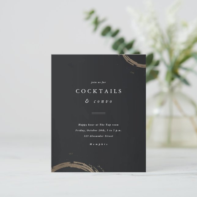 Lámina Invitación a la cena de cóctel Budget Gold (Anverso de pie)