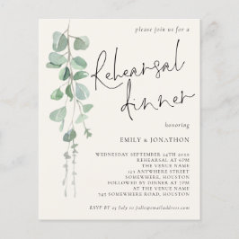 Lámina Invitación a la cena de crema para eucalipto de pr