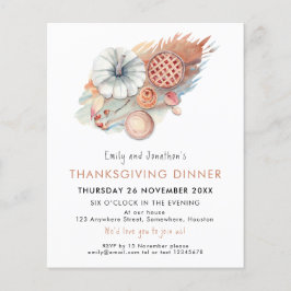 Lámina Invitación a la cena de Día de Acción de Gracias p