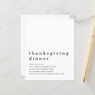 Lámina Invitación a la cena de día de gracias de texto si