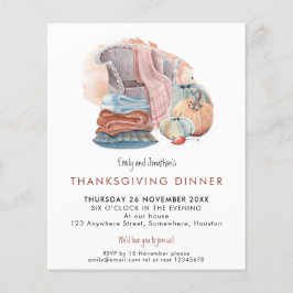 Lámina Invitación a la cena de día de gracias en casa con
