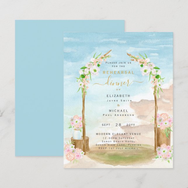 Lámina Invitación a la cena de ensayo costero de BUDGET B (Anverso / Reverso)