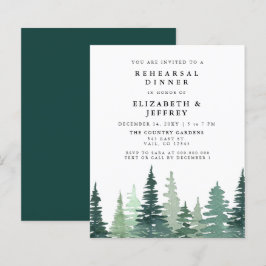 Lámina Invitación a la cena de ensayo de bosques de pino