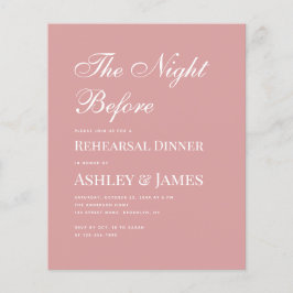 Lámina Invitación a la cena de ensayo de caligrafía rosa 