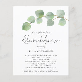 Lámina Invitación a la cena de ensayo de eucalipto modern