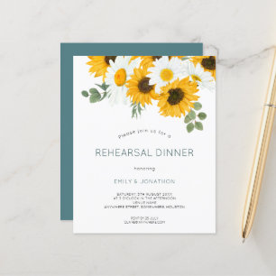 Lámina Invitación a la Cena de Ensayo de Girasoles Económ