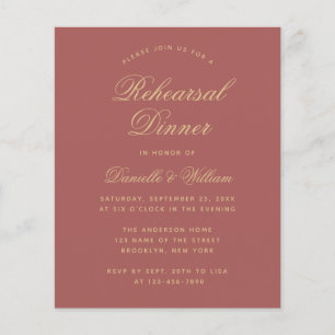 Lámina Invitación a la cena de ensayo de la rosa canela P
