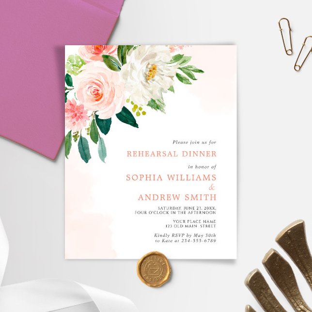 Lámina Invitación a la Cena de Ensayo de la Rosa Pink Bud (Subido por el creador)
