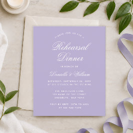 Lámina Invitación a la cena de ensayo de lavanda púrpura 