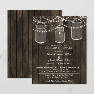 Lámina Invitación a la cena de ensayo de Mason Jar, Barn 