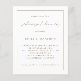 Lámina Invitación a la cena de ensayo de oro de Champagne